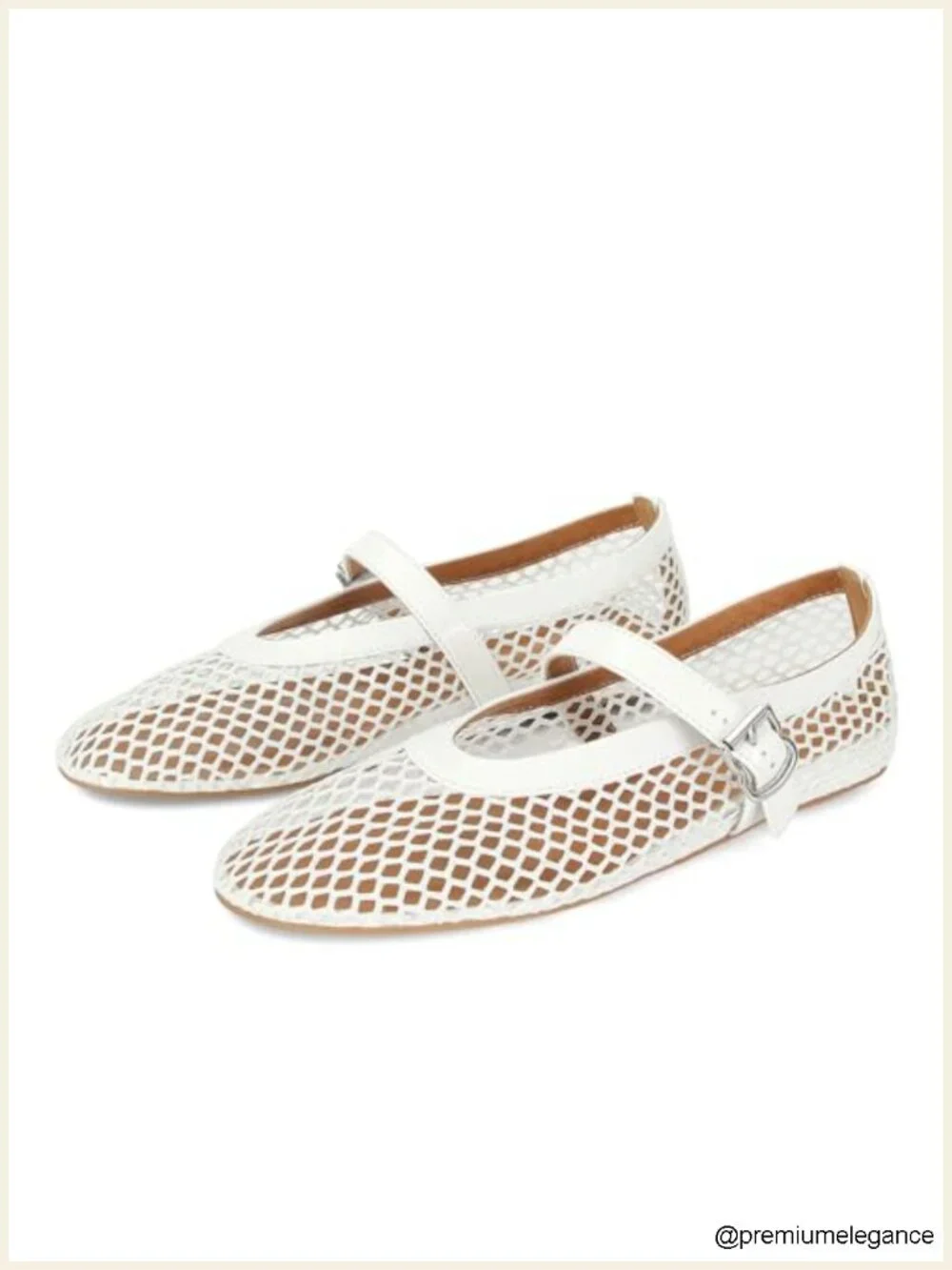 Mesh Ballet Flats Fishnet Ballerina Flats Buckle Strap Mary Jane Casual Dress